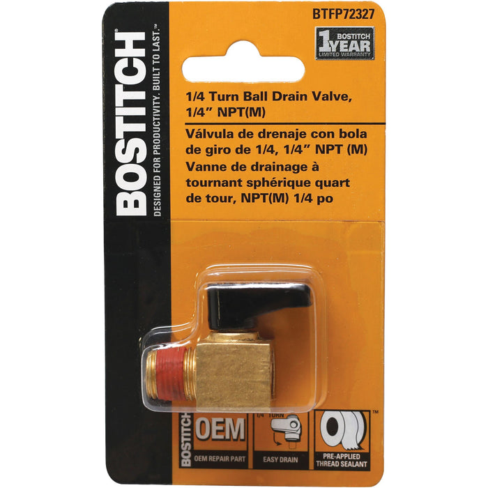 Bostitch Ball Type Drain Valve - 1/4" NPT Male Thread