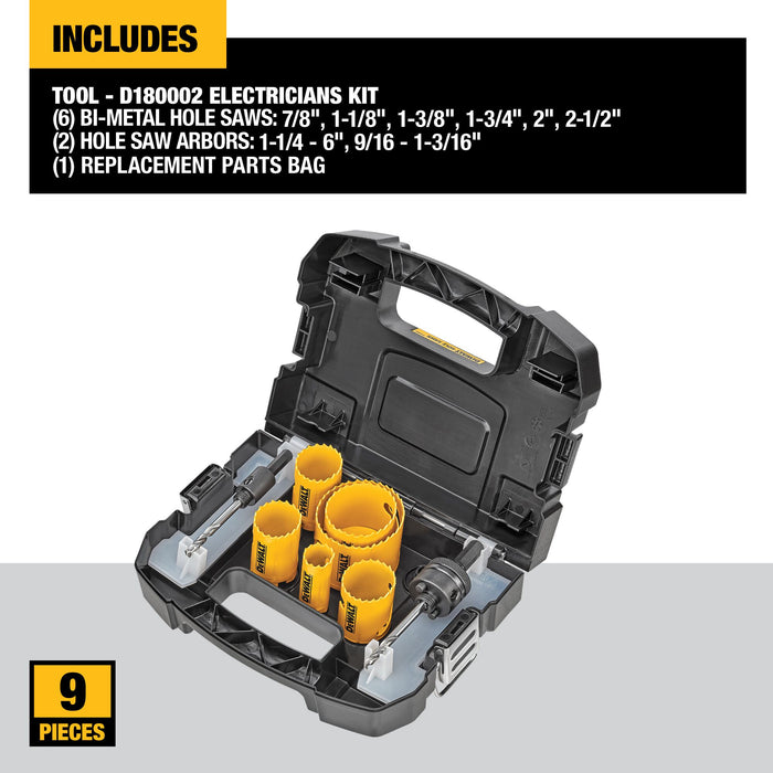 DeWalt Standard Electrician's Bi-Metal Hole Saw Kit