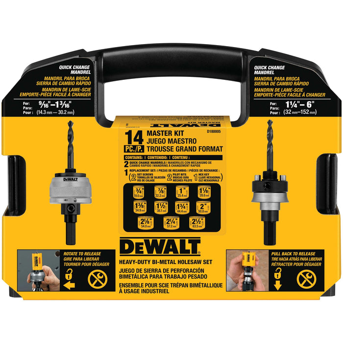 DeWalt 14-Piece Master Hole Saw Kit