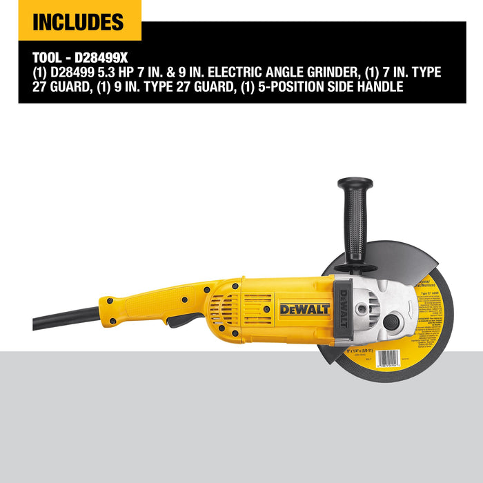 DeWalt 7" & 9" 5.3 HP Angle Grinder