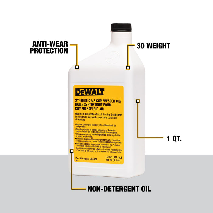 DeWalt 12PK Synthetic Compressor Oil - 946mL