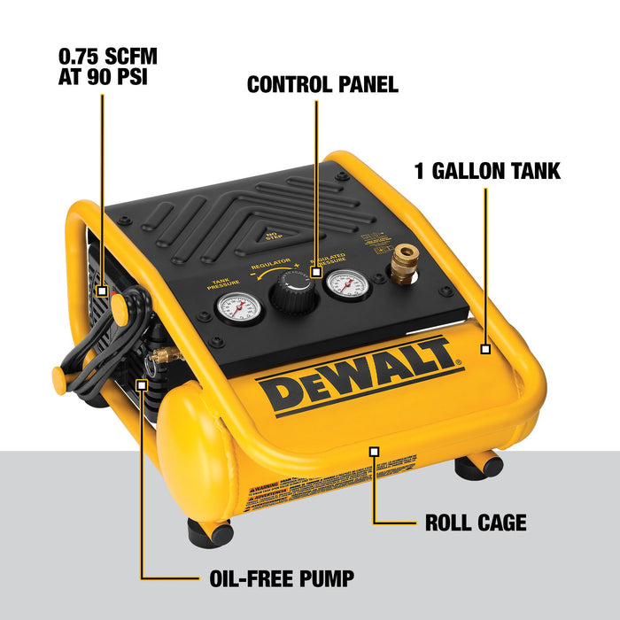 DeWalt 1 Gallon Trim Air Compressor - 135 PSI