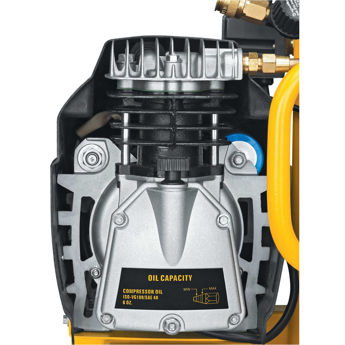 DeWalt 1.1 HP Continuous Twin Tank 4 Gallon Electric Hand Carry Compressor