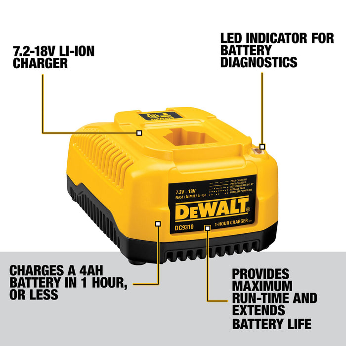 DeWalt 7.2V-18V 1 Hour Charger (NiCad, Ni-MH, Li-Ion)