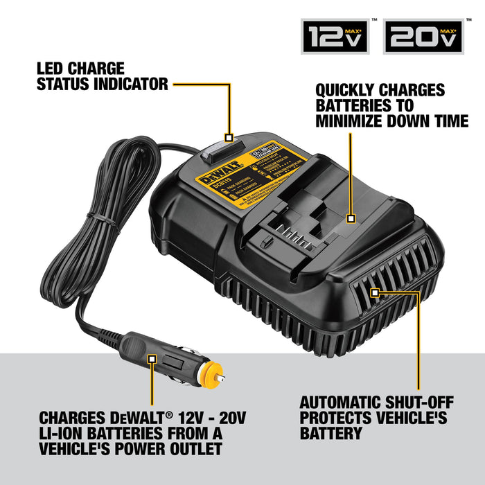 DeWalt 12V - 20V MAX Li-Ion Vehicle Battery Charger