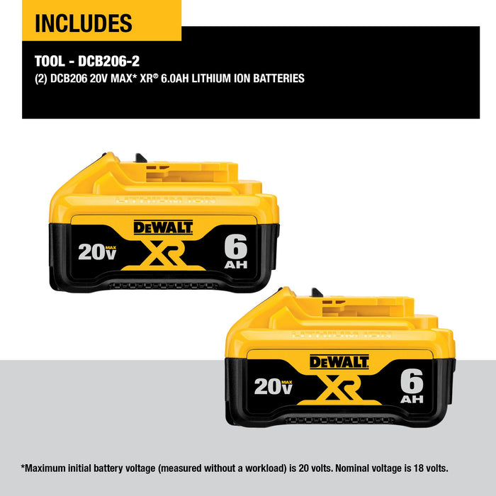 DeWalt 2PK 20V MAX XR Li-Ion Battery - 6.0Ah