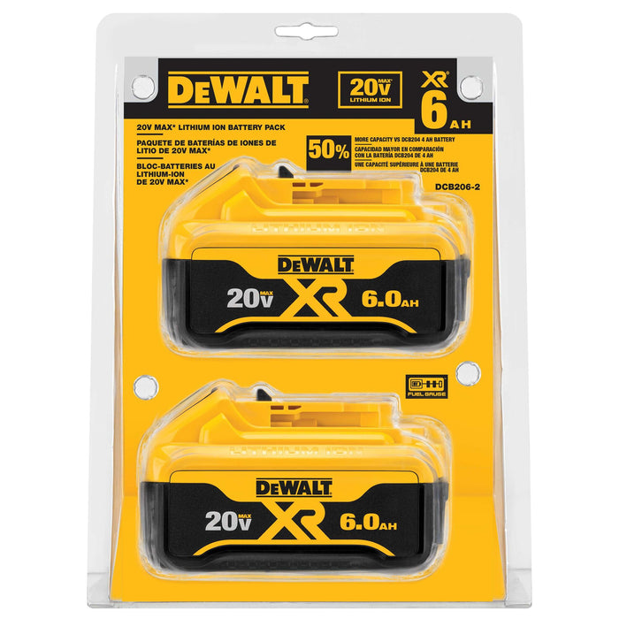 DeWalt 2PK 20V MAX XR Li-Ion Battery - 6.0Ah