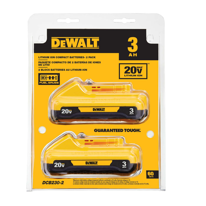 DeWalt 2PK 20V MAX Compact Li-Ion Battery - 3.0Ah