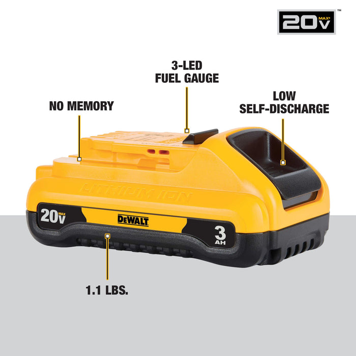 DeWalt 20V MAX Compact Li-Ion Battery - 3.0Ah