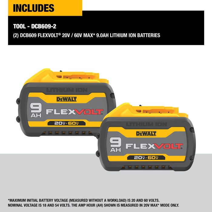 DeWalt 2PK 60V MAX FLEXVOLT® Battery - 9.0Ah