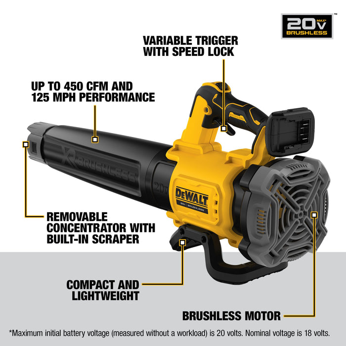 DeWalt 20V MAX XR® Brushless Cordless Handheld Blower - Tool Only