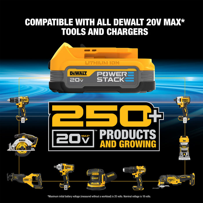 DeWalt 20V MAX POWERSTACK™ Compact Li-Ion Battery - 1.7Ah