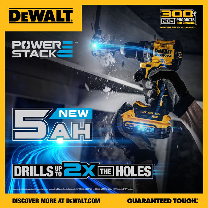 DeWalt 20V MAX POWERSTACK Li-Ion Battery - 5.0Ah