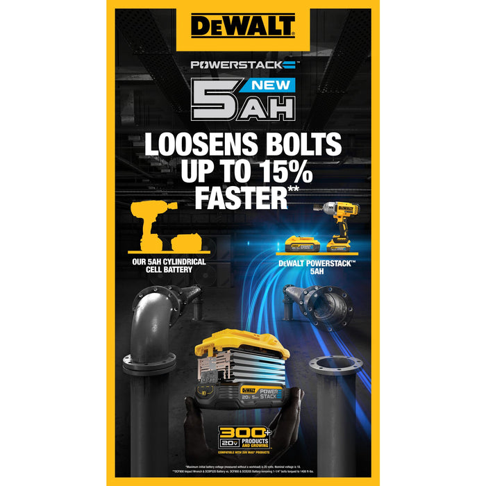 DeWalt 20V MAX POWERSTACK Li-Ion Battery - 5.0Ah