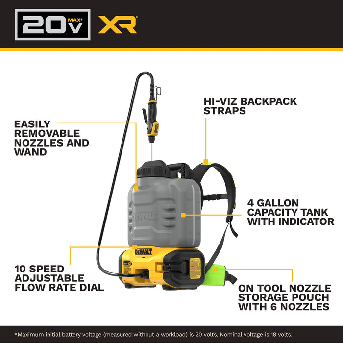 DeWalt 20V MAX Concrete Chemical Sprayer - Tool Only