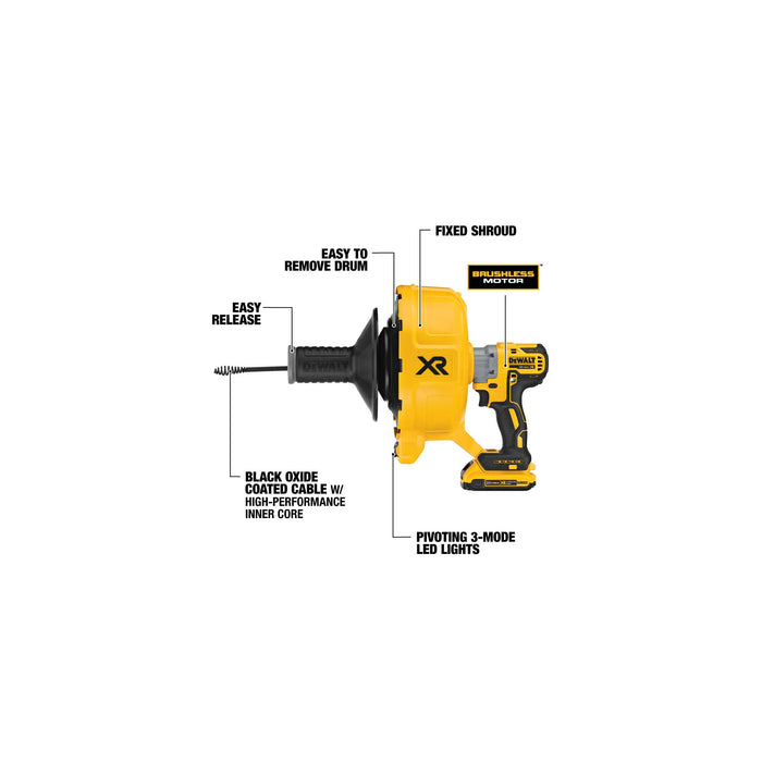 DeWalt 20V MAX XR® Brushless Drain Snake Kit