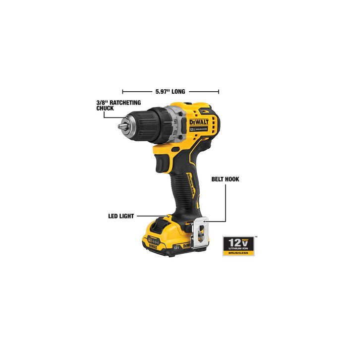 DeWalt XTREME 12V MAX Brushless 3/8" Drill/Driver Kit