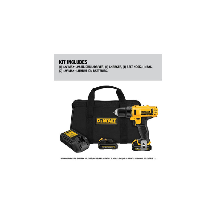 DeWalt 12V MAX 3/8" Drill/Driver Kit