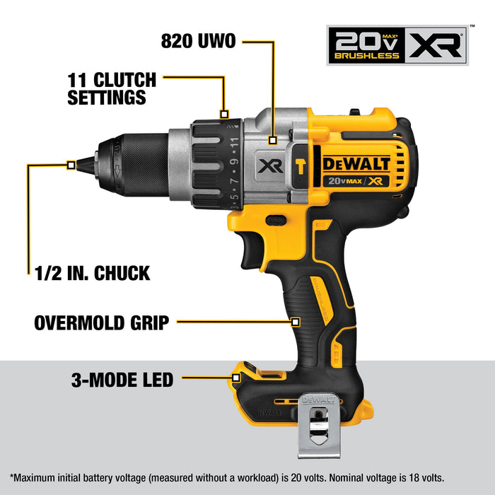 DeWalt 20V MAX XTREME™ 1/2" Cordless Brushless Hammer Drill Kit