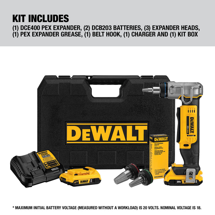 DeWalt 20V MAX 1" Cordless Pex Expander Kit