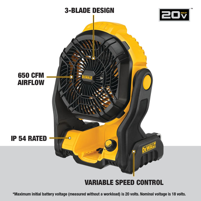 DeWalt 20V MAX Cordless Jobsite Fan - Tool Only