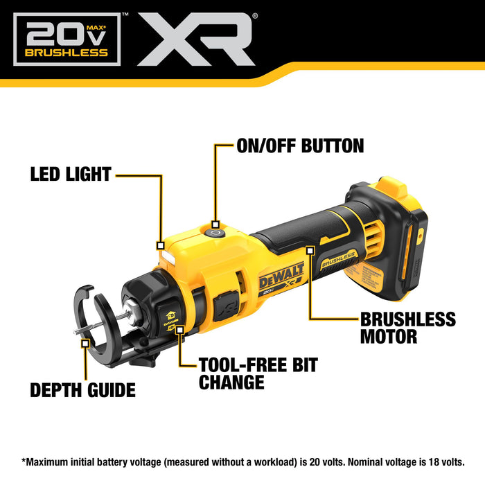 DeWalt 20V XR Brushless Drywall Cut-Out Tool - Tool Only