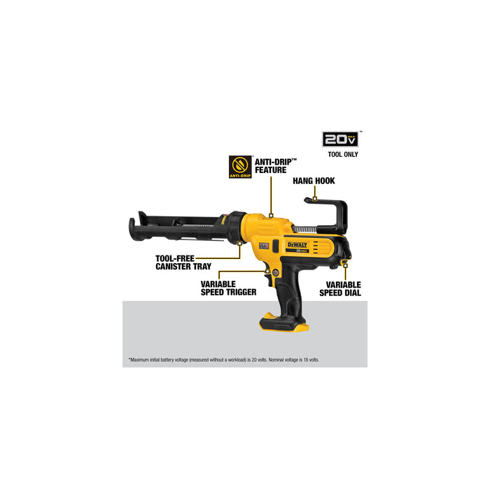 DeWalt 20V MAX 10 oz./300mL Adhesive Gun - Tool Only