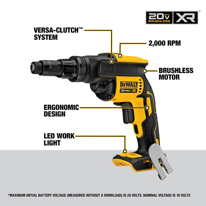 DeWalt 20V MAX XR® Versa-Clutch Adjustable Torque Screw Gun - Tool Only