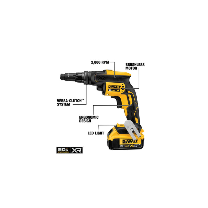 DeWalt 20V MAX XR® Versa-Clutch Adjustable Torque Screw Gun Kit