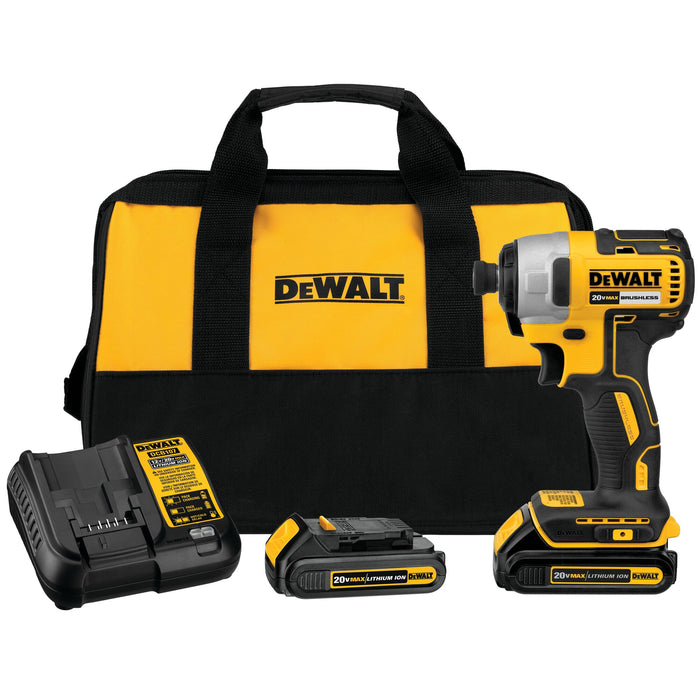 DeWalt 20V MAX Brushless 1/4" Cordless Impact Driver Kit