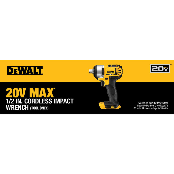 DeWalt 20V MAX 1/2" Impact Wrench - Tool Only