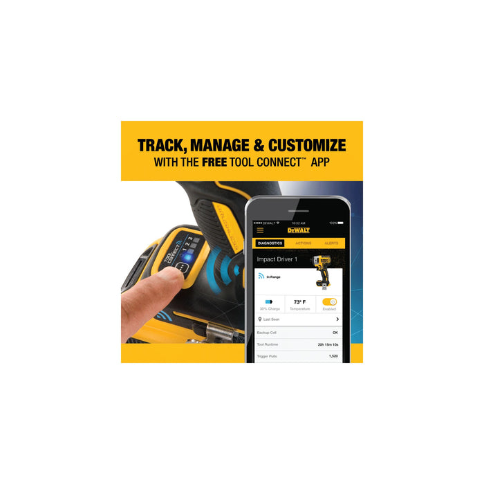 DeWalt 20V MAX XR® Brushless TOOL CONNECT™ 1/4" Impact Driver Kit
