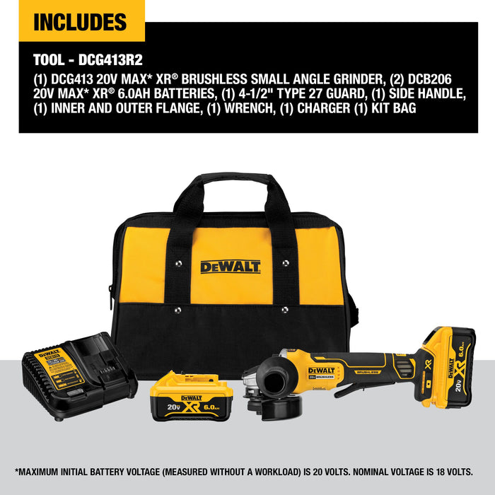 DeWalt 20V MAX XR® 4.5" Small Angle Grinder Kit w/ Kickback Brake