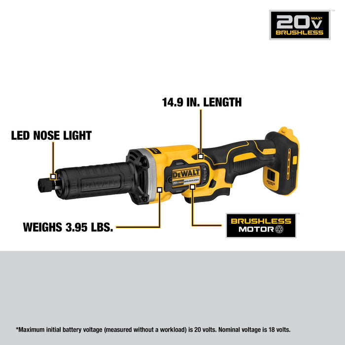 DeWalt 20V MAX XR® Brushless 1-1/2" Variable Speed Cordless Die Grinder Kit