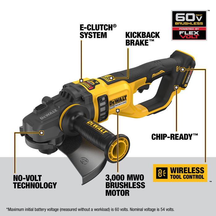 DeWalt 60V MAX FLEXVOLT® 7 - 9" Angle Grinder - Tool Only