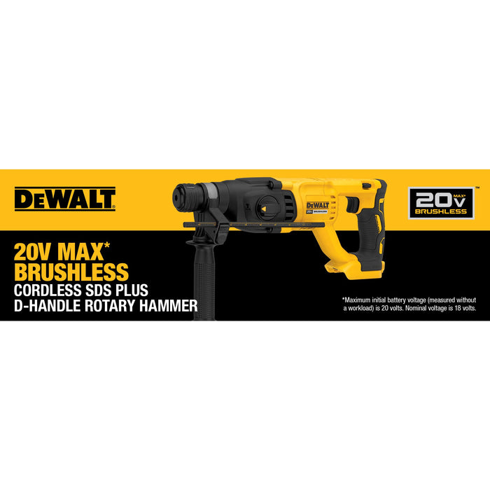 DeWalt 20V MAX 1" Brushless SDS Plus D-Handle Rotary Hammer - Tool Only