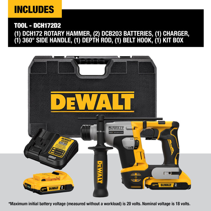 DeWalt ATOMIC™ 20V MAX 5/8" Brushless SDS Plus Rotary Hammer Kit