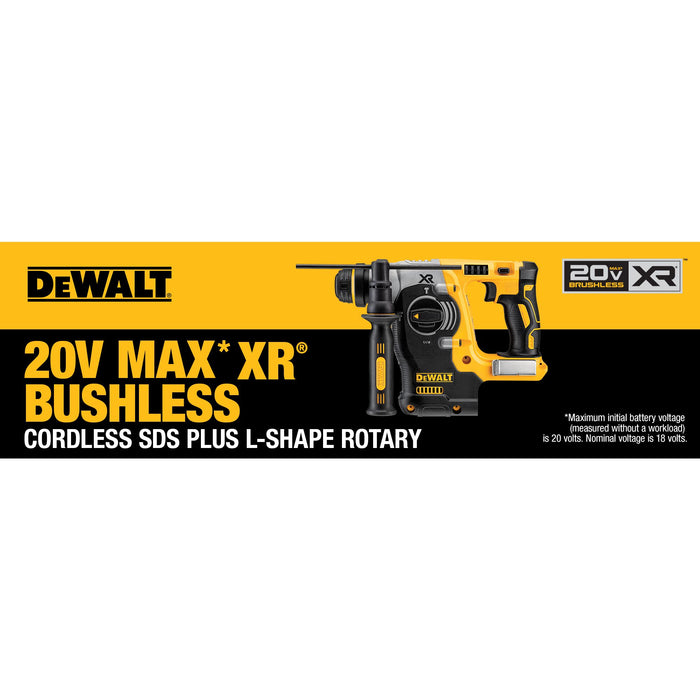 DeWalt 20V MAX XR® Brushless 1" SDS Plus L-Shape Rotary Hammer - Tool Only