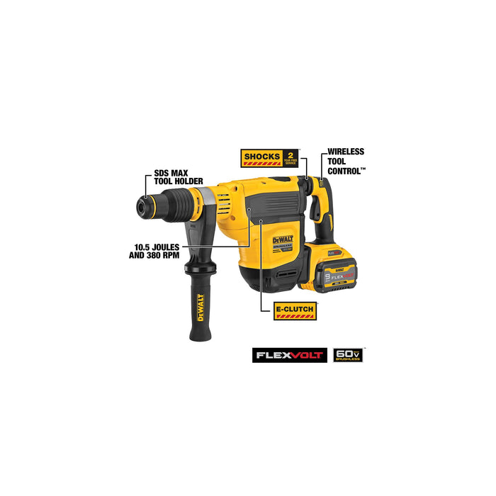 DeWalt 60V MAX 1-3/4" Brushless SDS MAX Combination Rotary Hammer Kit