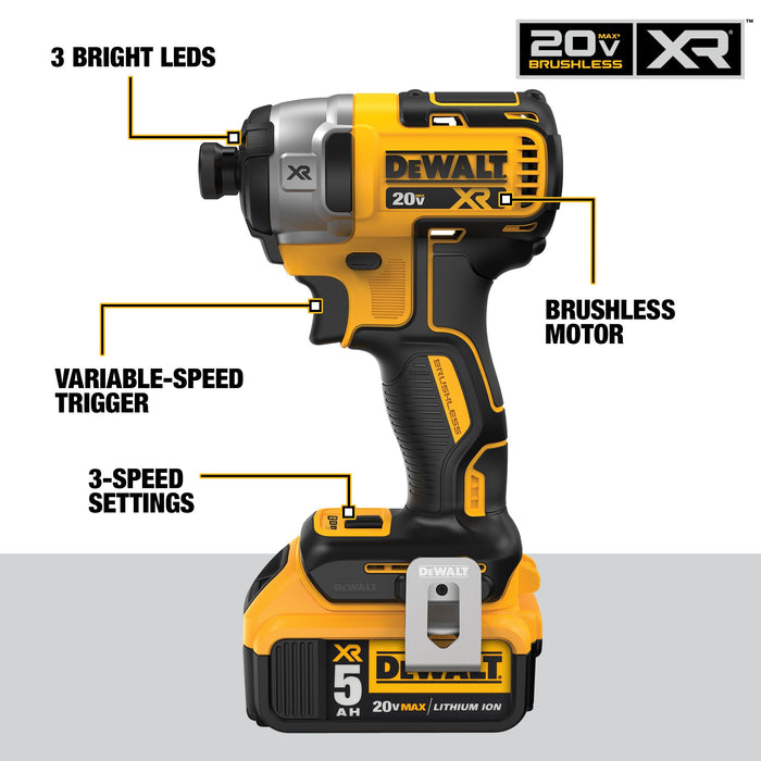 DeWalt 20V FLEXVOLT ADVANTAGE Hammer/Impact Drill Kit - 2 x 5.0Ah