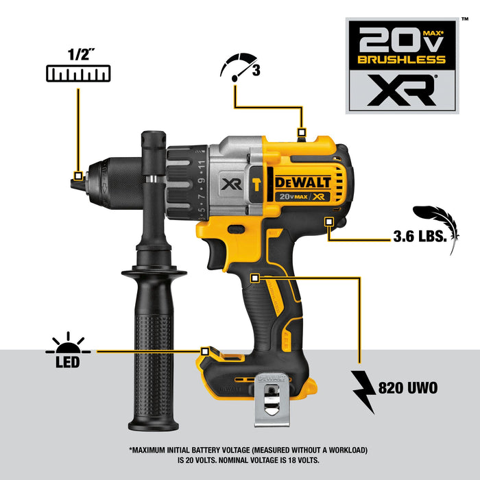 DeWalt 20V MAX XR Brushless 4 Ah Hammer Drill/Impact Kit