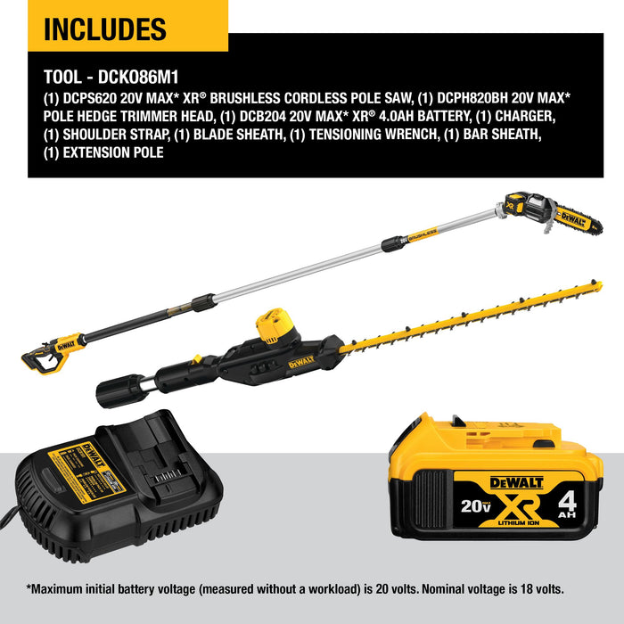 DeWalt 20V MAX Cordless Pole Saw & Pole Hedge Trimmer Combo Kit