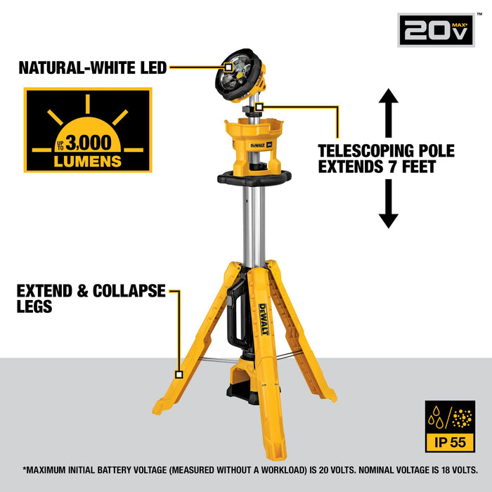 DeWalt 20V MAX Cordless Tripod Light - Light Only