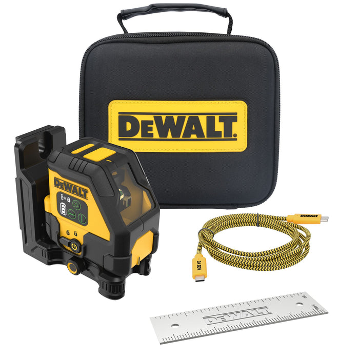 DeWalt USB Rechargeable Green Cross Line Laser Kit