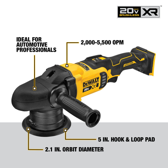 DeWalt 20V MAX XR® 5" Cordless Variable-Speed Random Orbit Polisher Kit