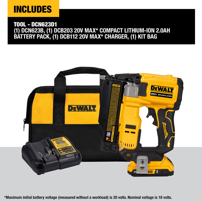 DeWalt 20V MAX Brushless Cordless 23 Gauge Pin Nailer Kit