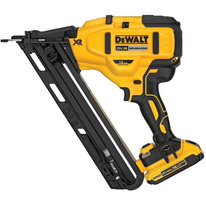 DeWalt 20V MAX XR 15 Gauge Cordless Angled Finish Nailer Kit