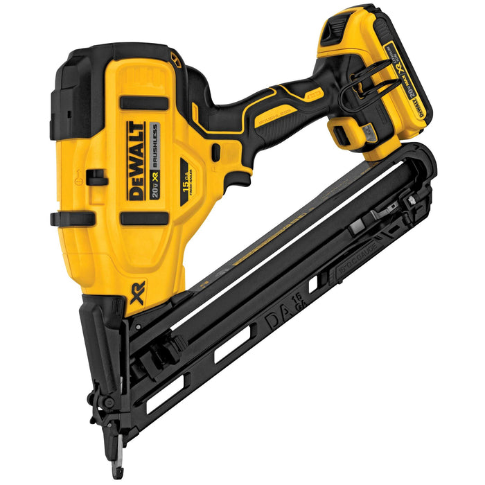 DeWalt 20V MAX XR 15 Gauge Cordless Angled Finish Nailer Kit