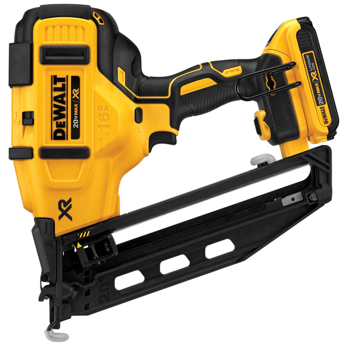 DeWalt 20V MAX XR 16 Gauge Angled Finish Nailer - Kit