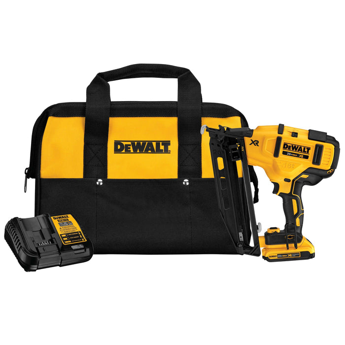 DeWalt 20V MAX XR 16 Gauge Angled Finish Nailer - Kit